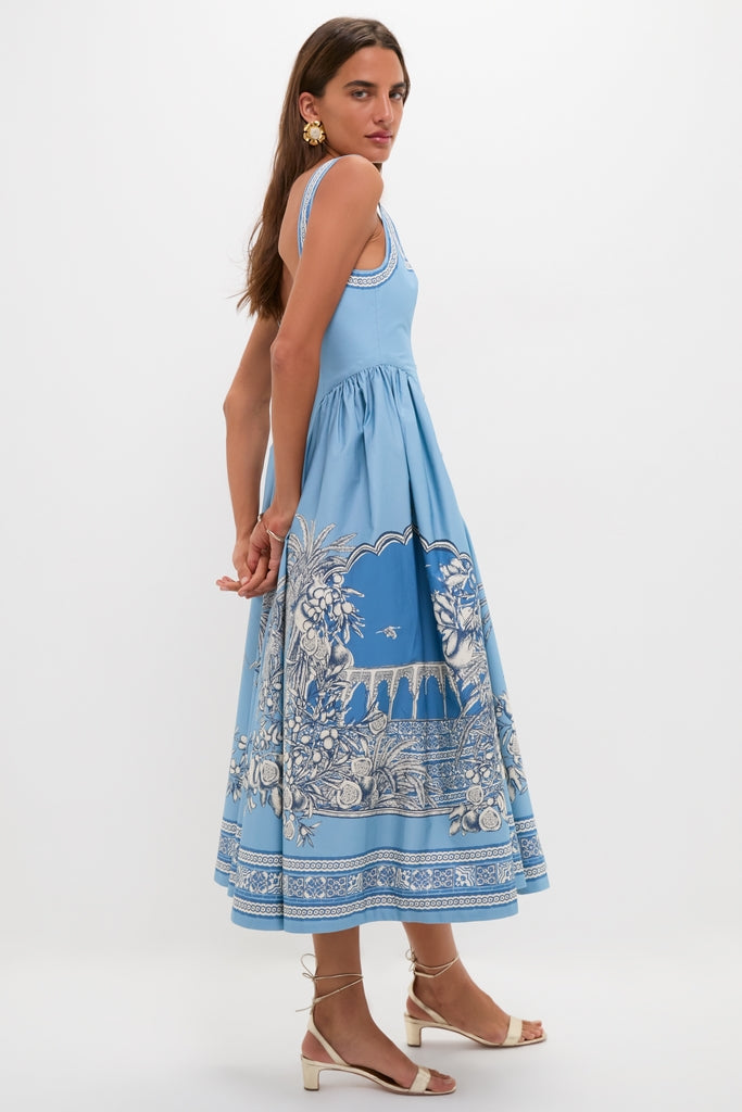 Blue Villa Romantica Midi Dress