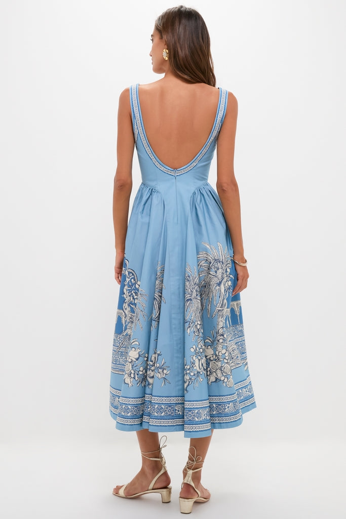 Blue Villa Romantica Midi Dress