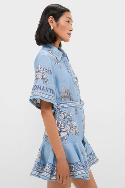 Blue Villa Romantica Mini Dress