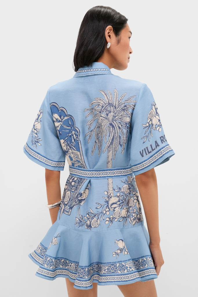 Blue Villa Romantica Mini Dress