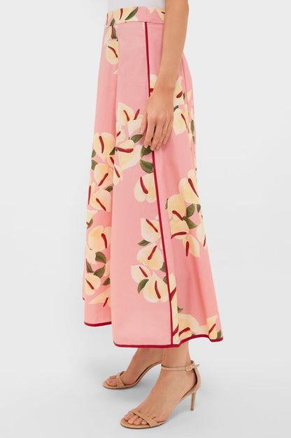 Anthurium Print Maxi Skirt