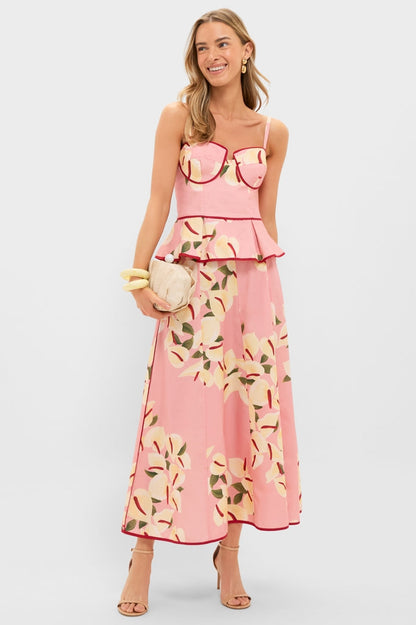 Anthurium Print Maxi Skirt