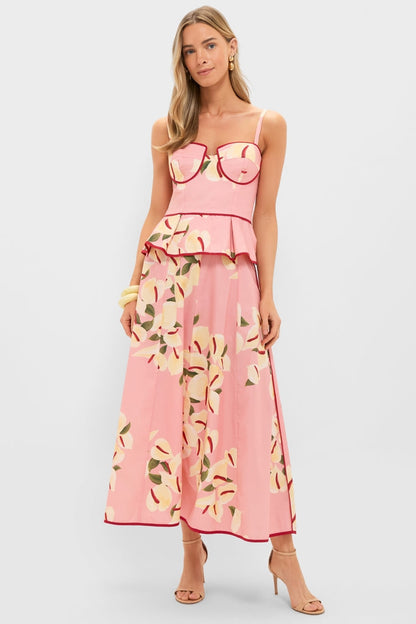 Anthurium Print Maxi Skirt