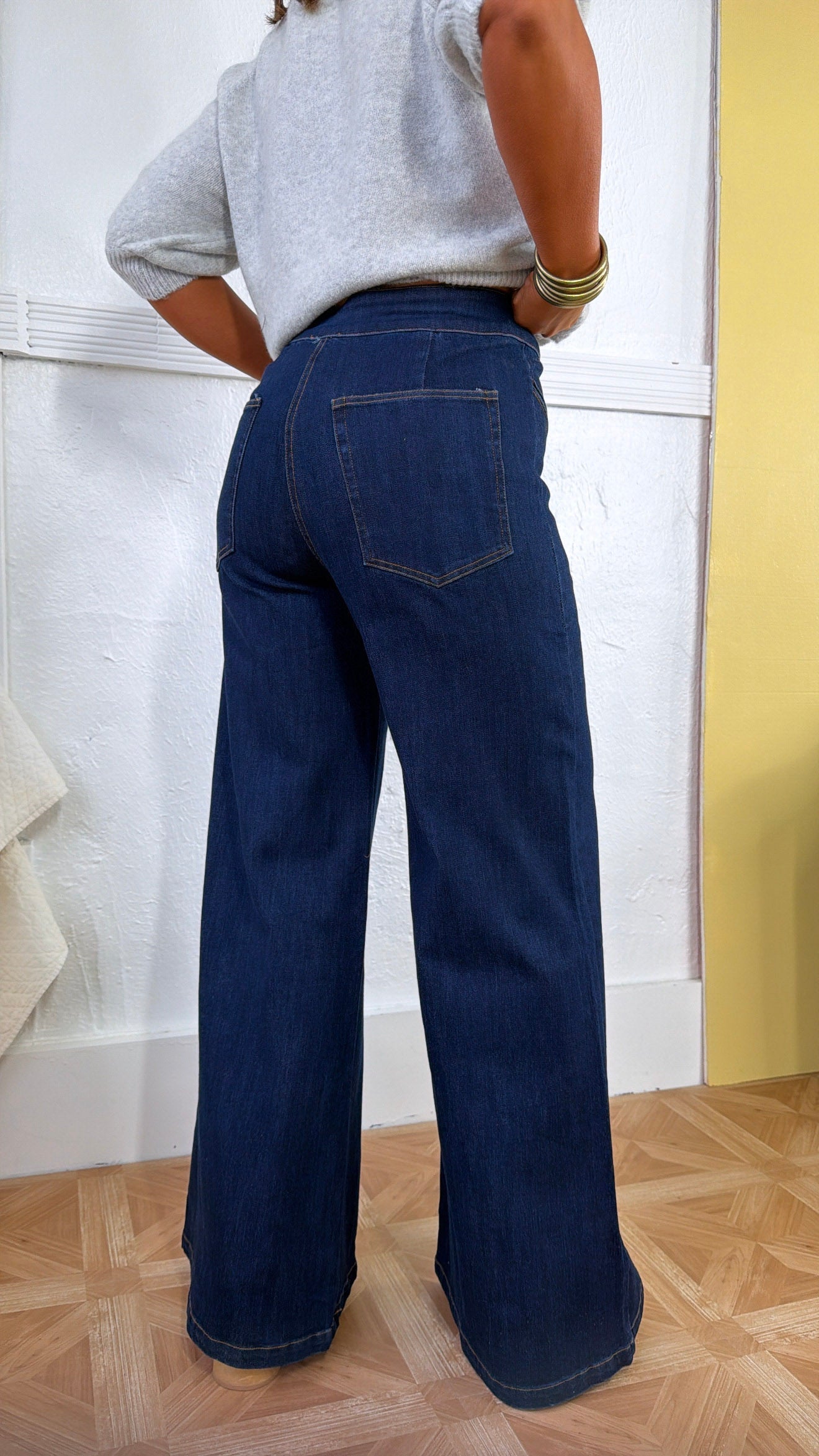Dallas Wide Leg Denim, Dark Denim