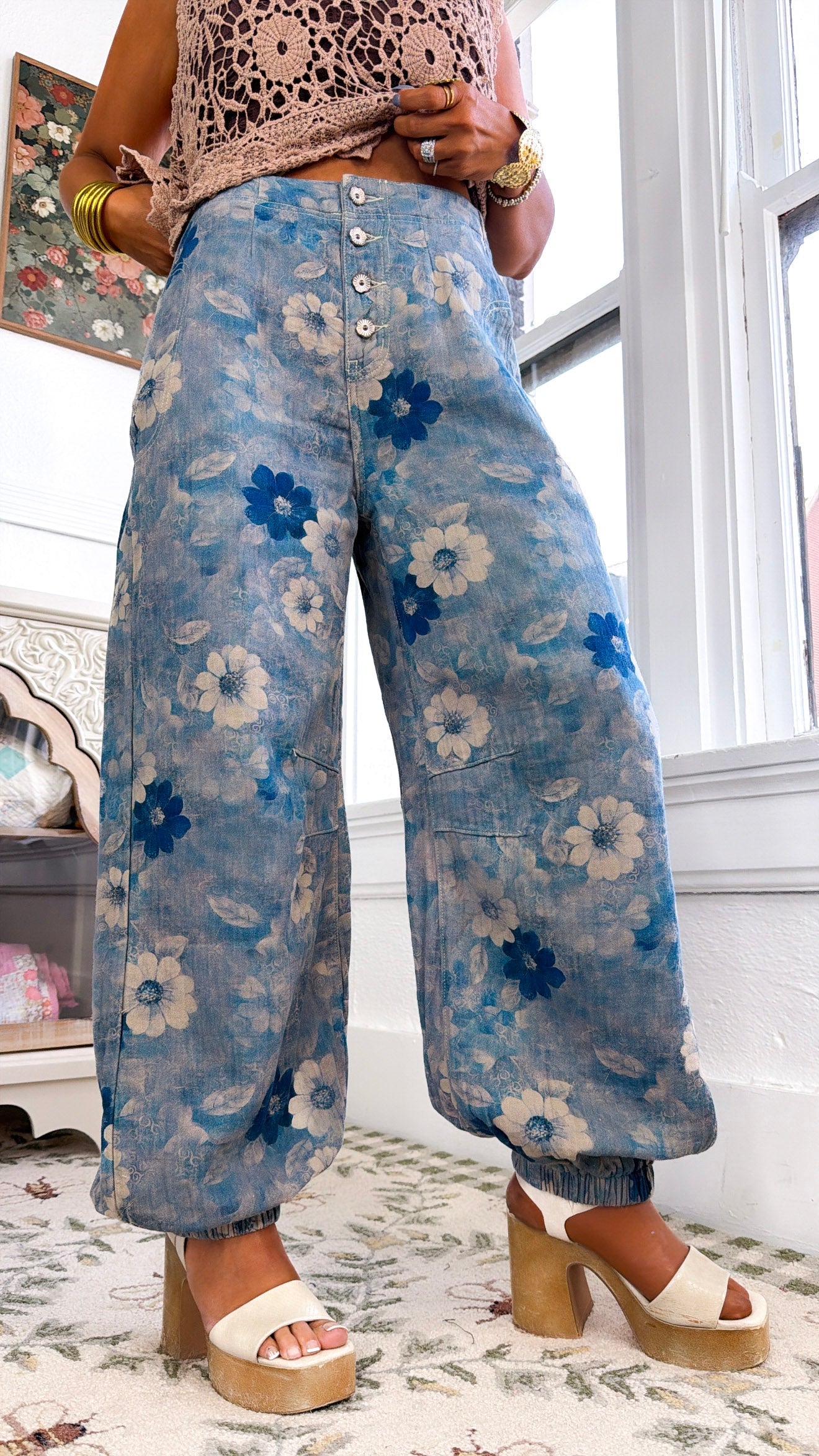 Pearl & Sky Jogger Pants, Navy Multi