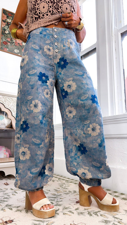 Pearl & Sky Jogger Pants, Navy Multi