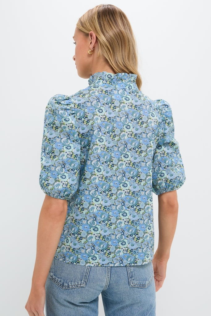 Blue Ditsy Floral Florence Blouse