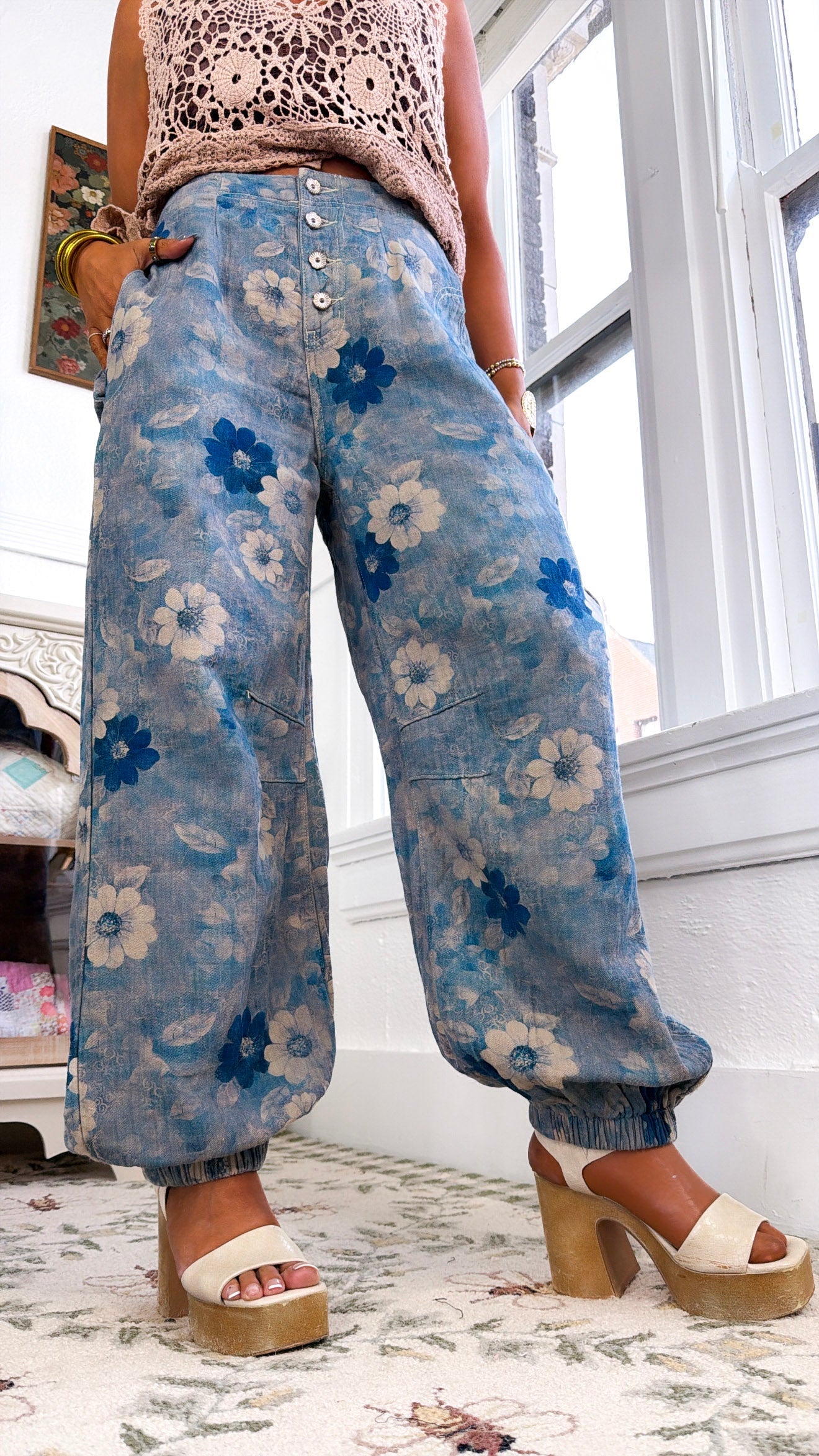 Pearl & Sky Jogger Pants, Navy Multi