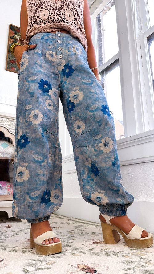Pearl & Sky Jogger Pants, Navy Multi