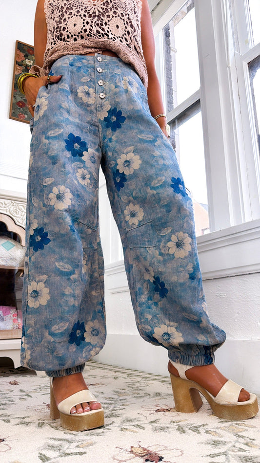 Pearl & Sky Jogger Pants, Navy Multi