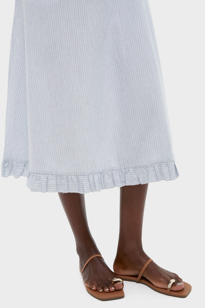 Blue and White Stripe Karine Midi Dress