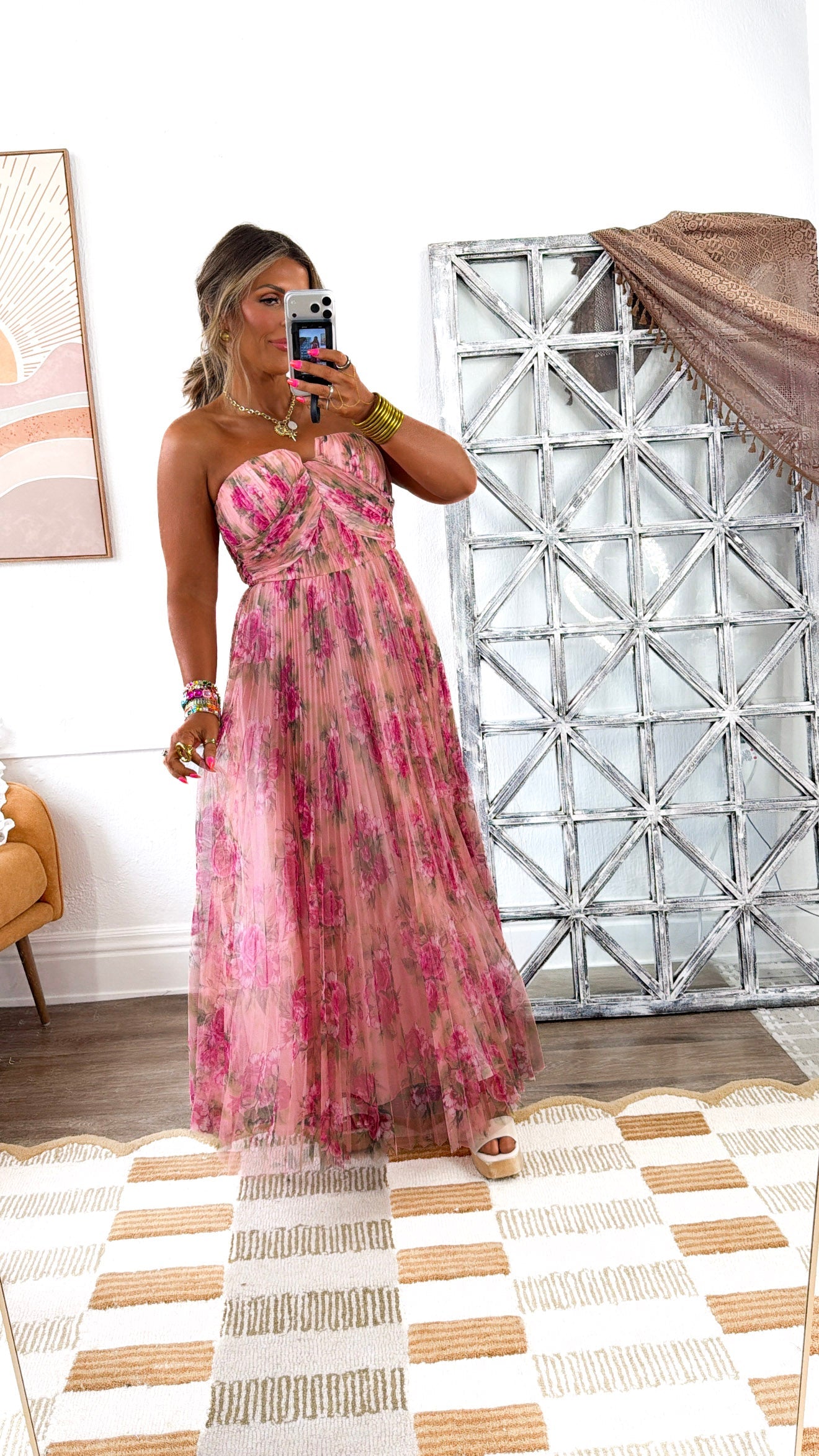 Garden Goddess Maxi Dress, Blush Pink