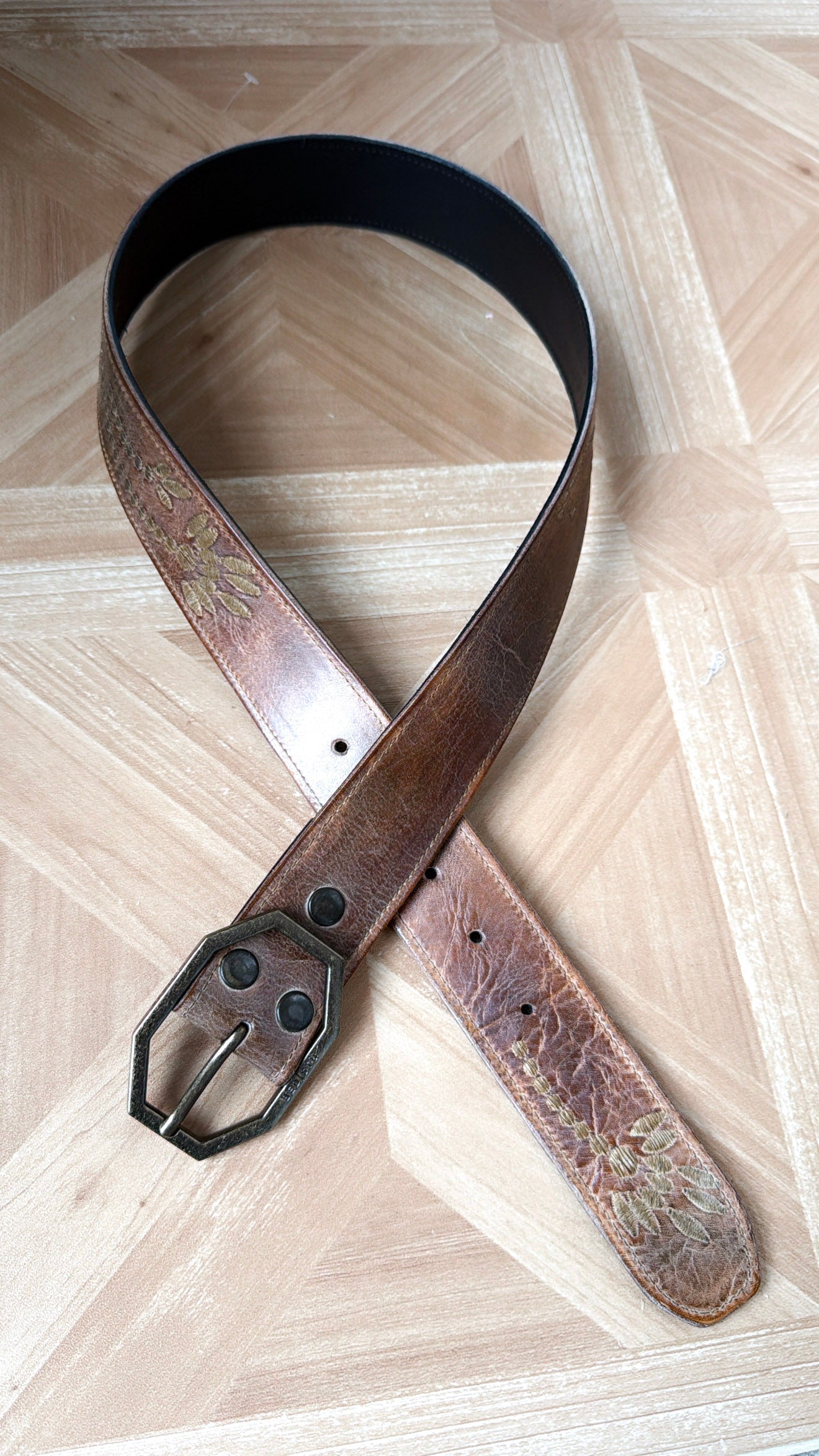 Mohawk Leather Belt, Tan Rustic