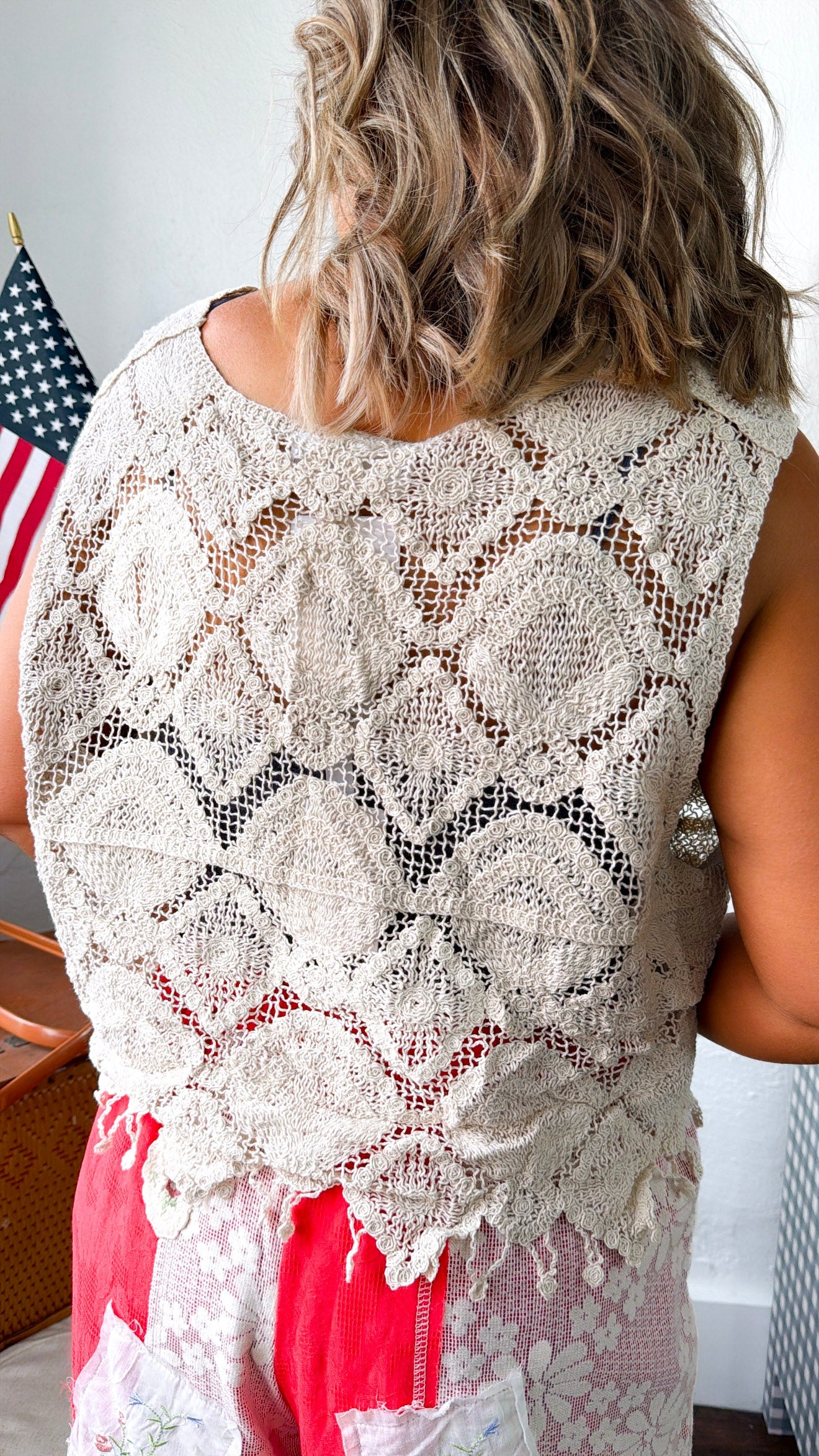 Flora Mae Lace Vest, Natural