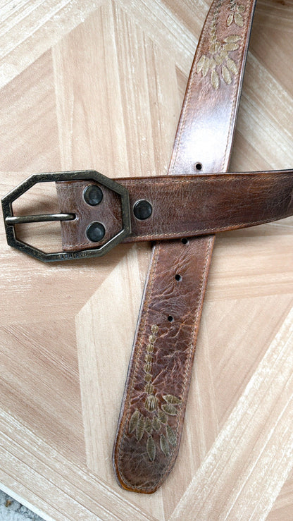 Mohawk Leather Belt, Tan Rustic