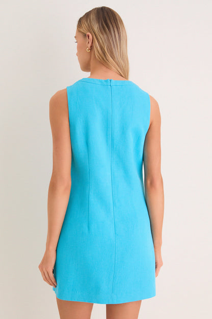 Aqua Beaded Dottie Mini Dress