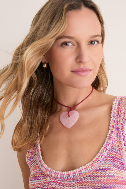 Blush Semi Precious Quartz Amelie Necklace