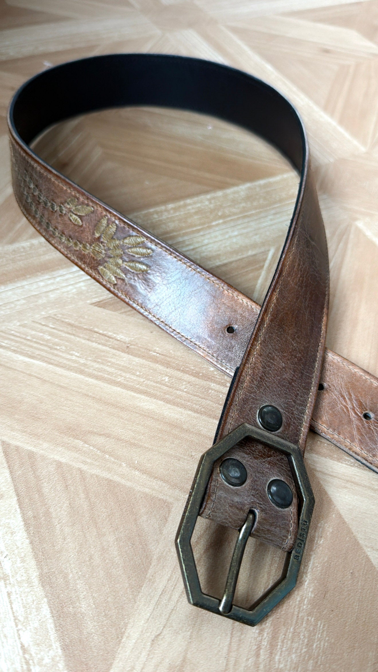 Mohawk Leather Belt, Tan Rustic