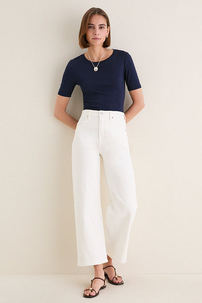 Antique White Kyra High Rise Bowed Ankle