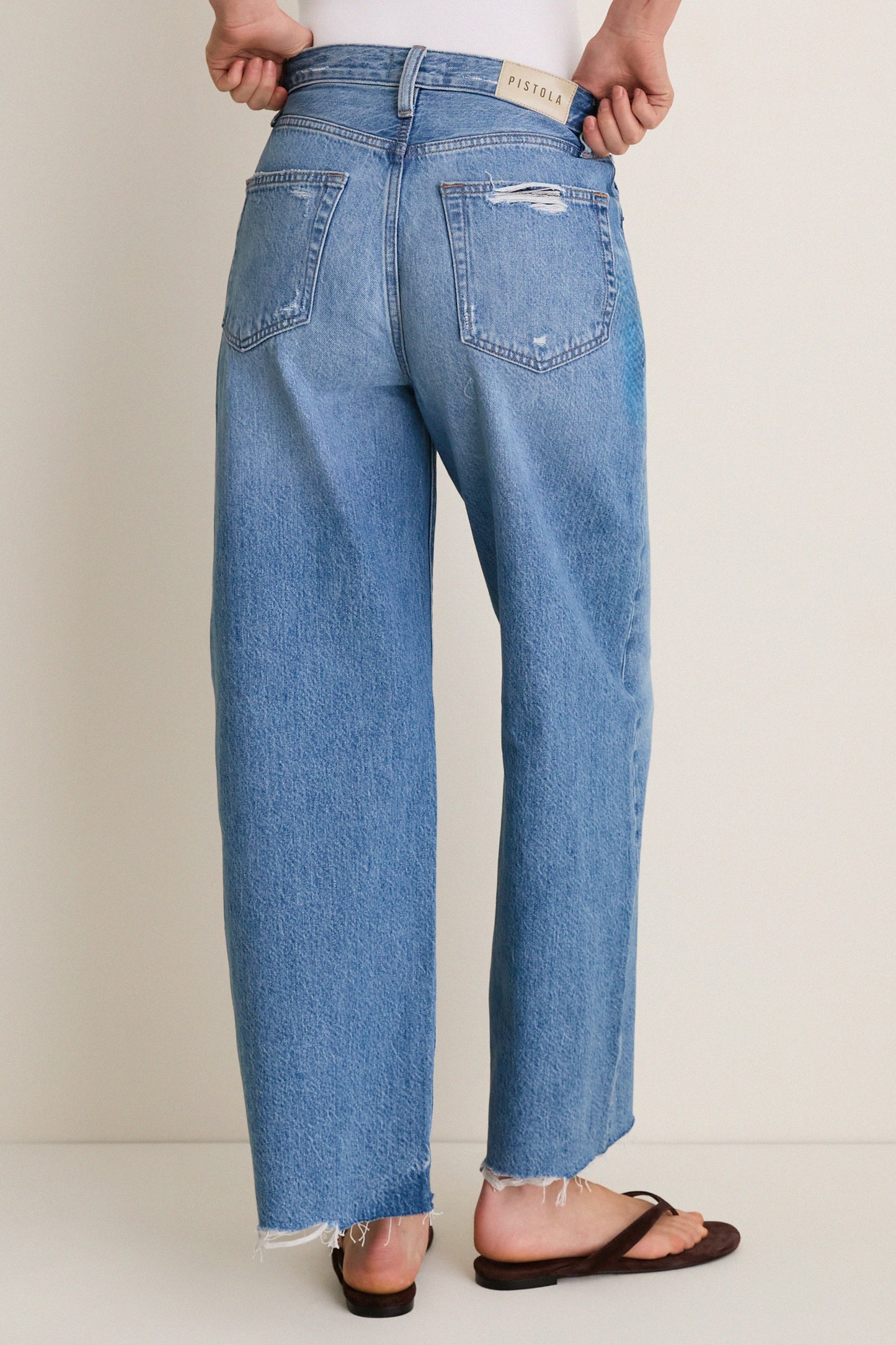 Ablaze High Rise Bowed Wide Leg Tate Crop