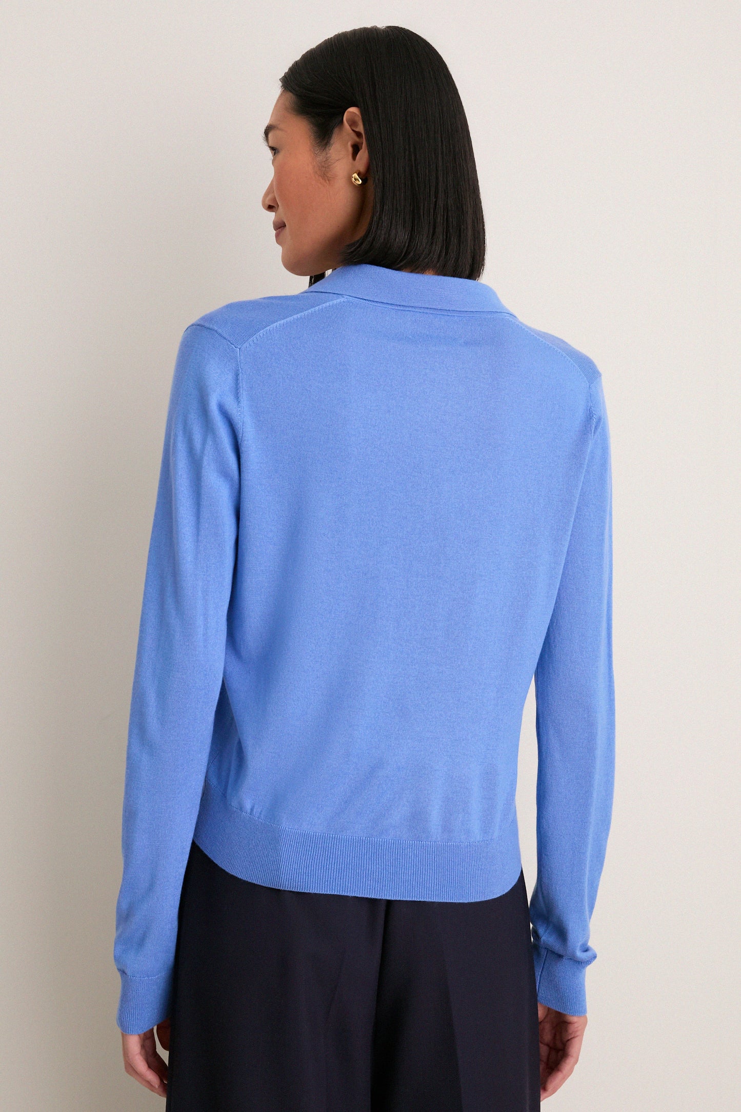 Allure Blue Cashmere Silk Theo Polo