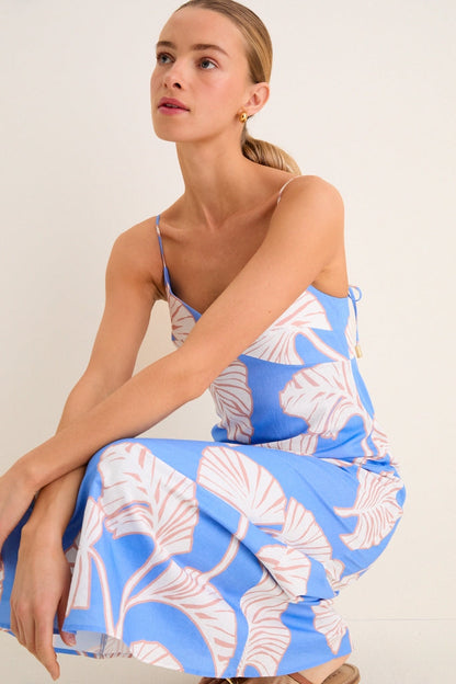 Blue and Ivory Ilana Midi Dress
