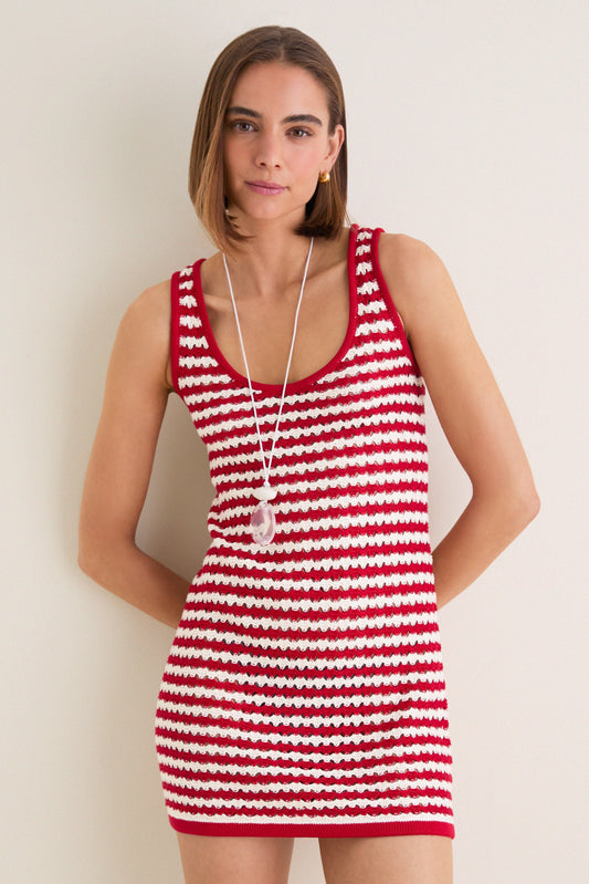 Avenue Stripe Knit Michaels Mini Dress