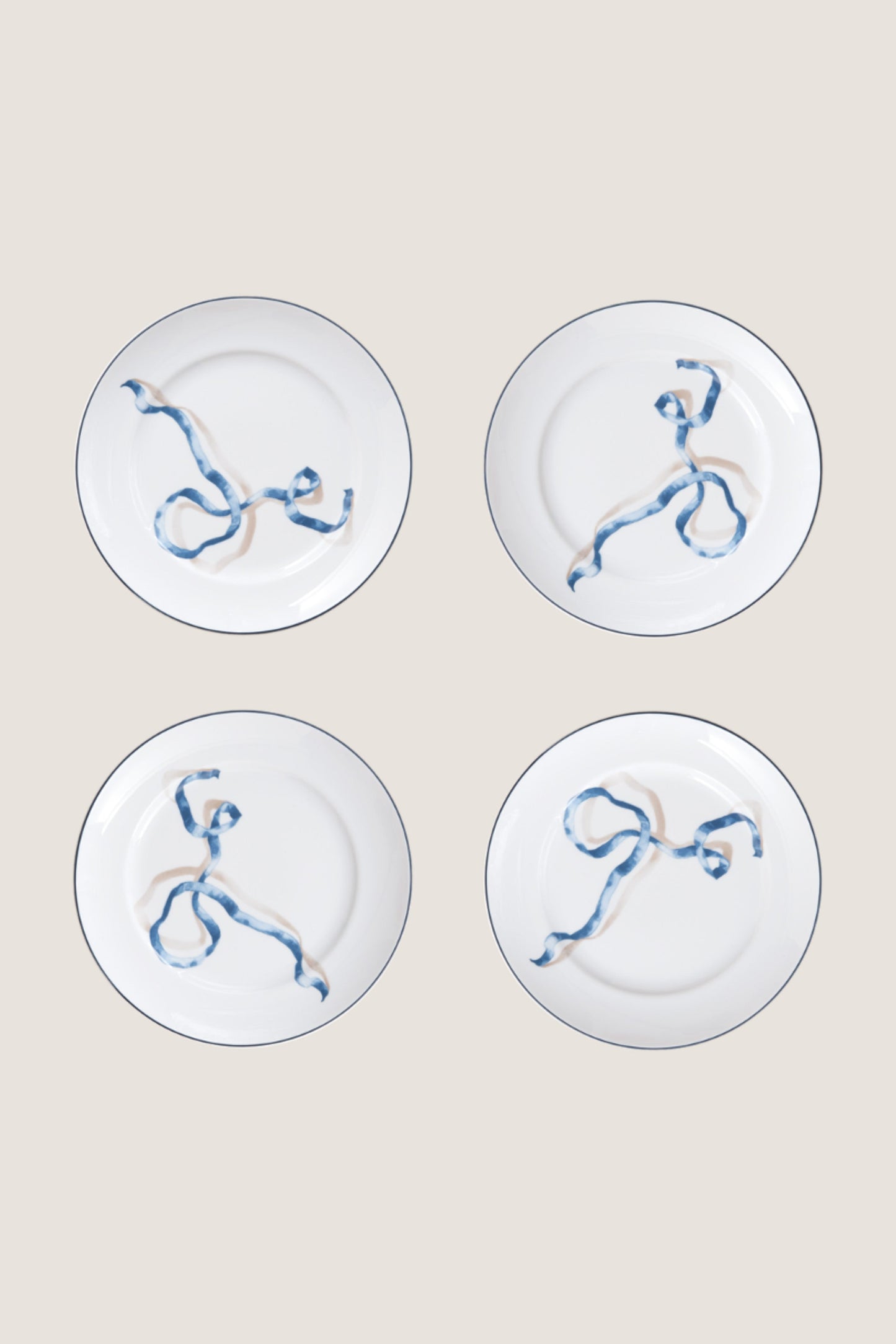 Blue Ribbon Dessert Plates (Set of 4)