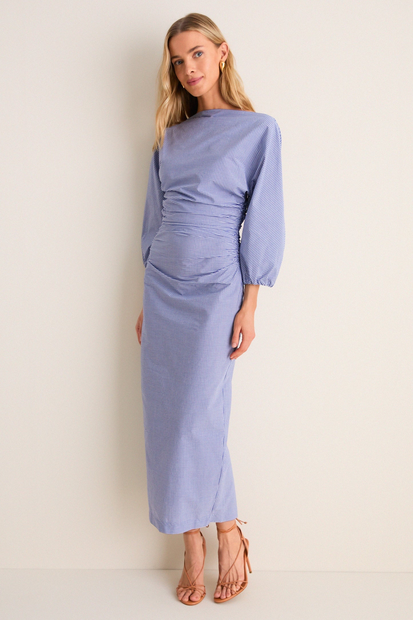 Blue Microvichy Ezra Dress