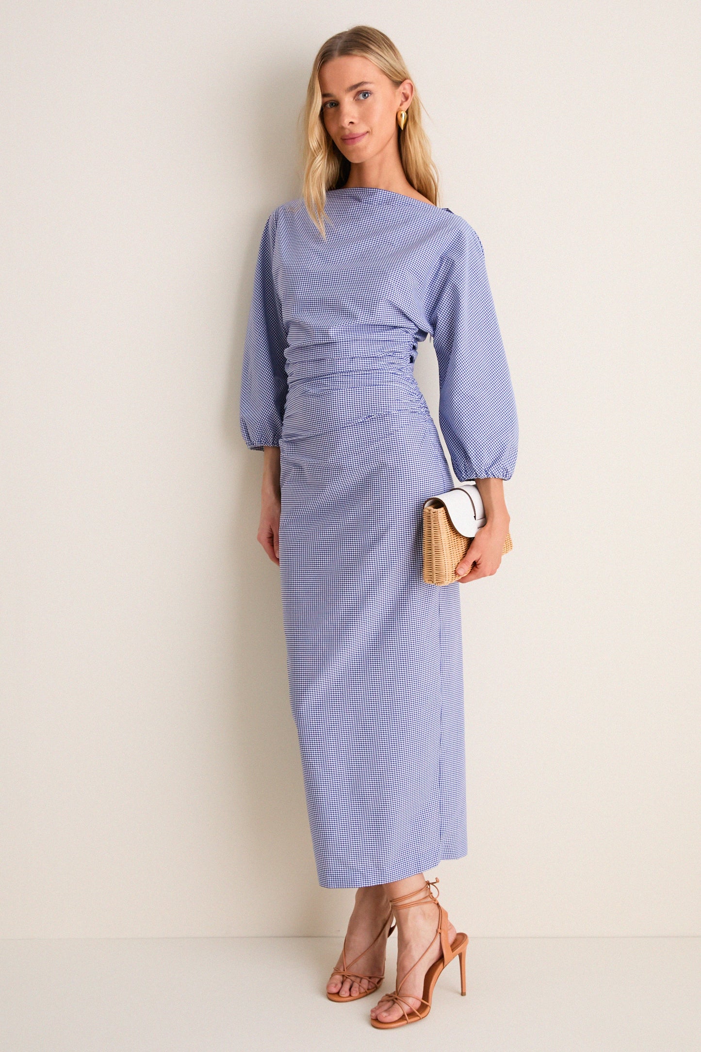 Blue Microvichy Ezra Dress