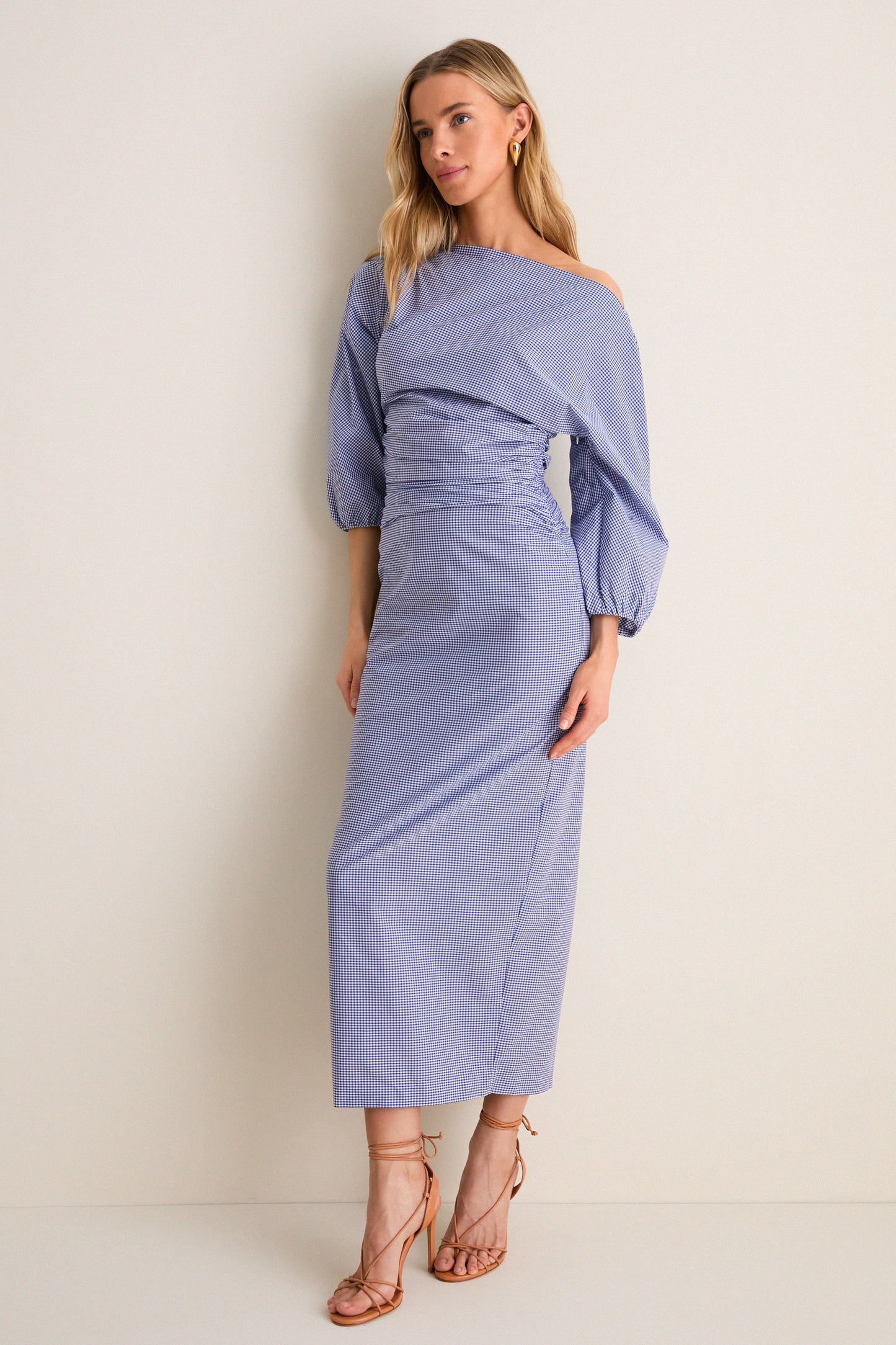 Blue Microvichy Ezra Dress