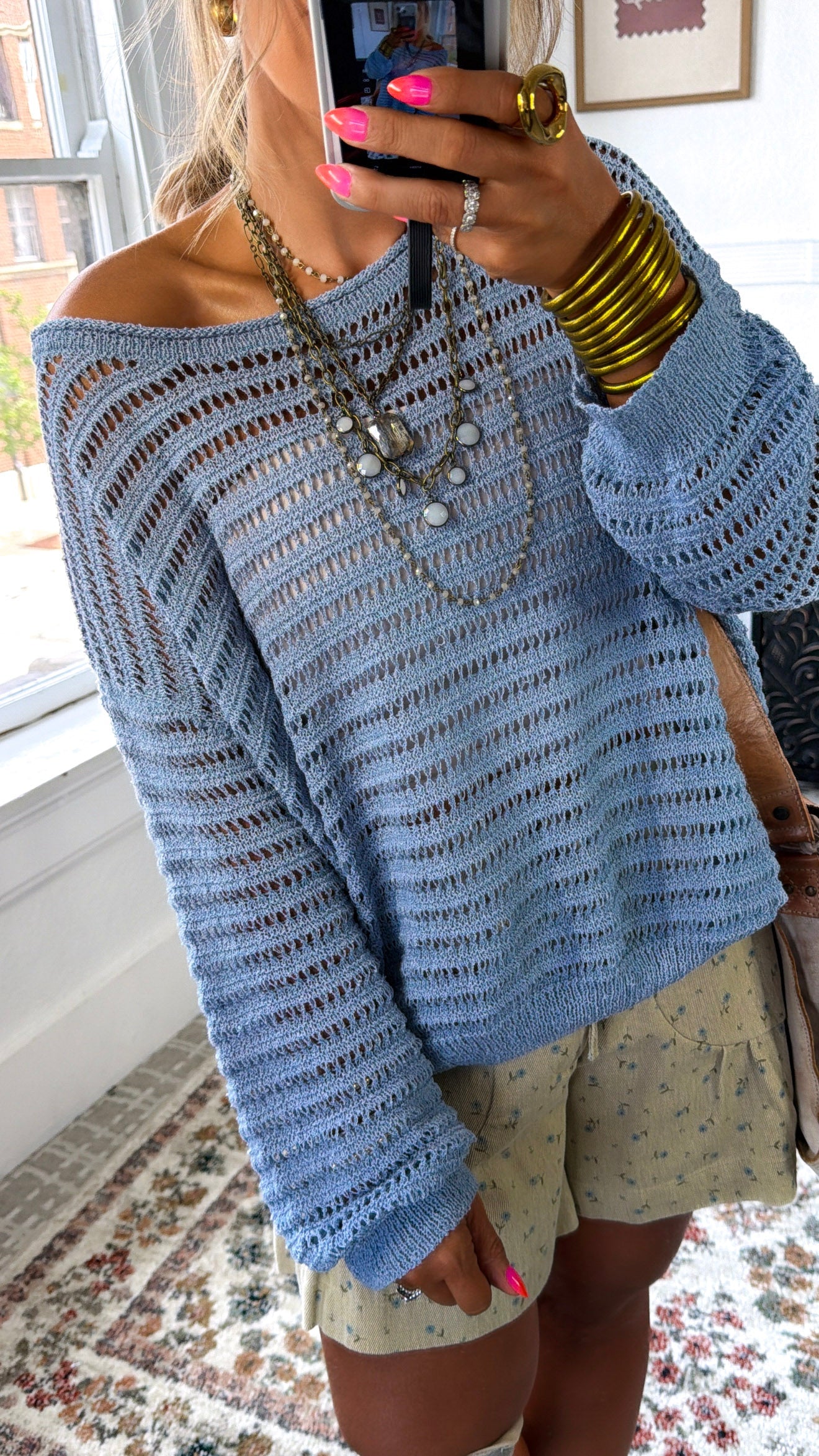 A Cool Evening Breeze Sweater, Dusk Blue