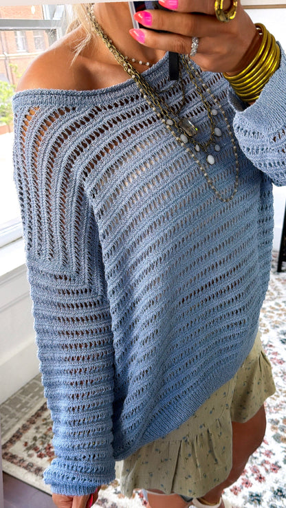 A Cool Evening Breeze Sweater, Dusk Blue