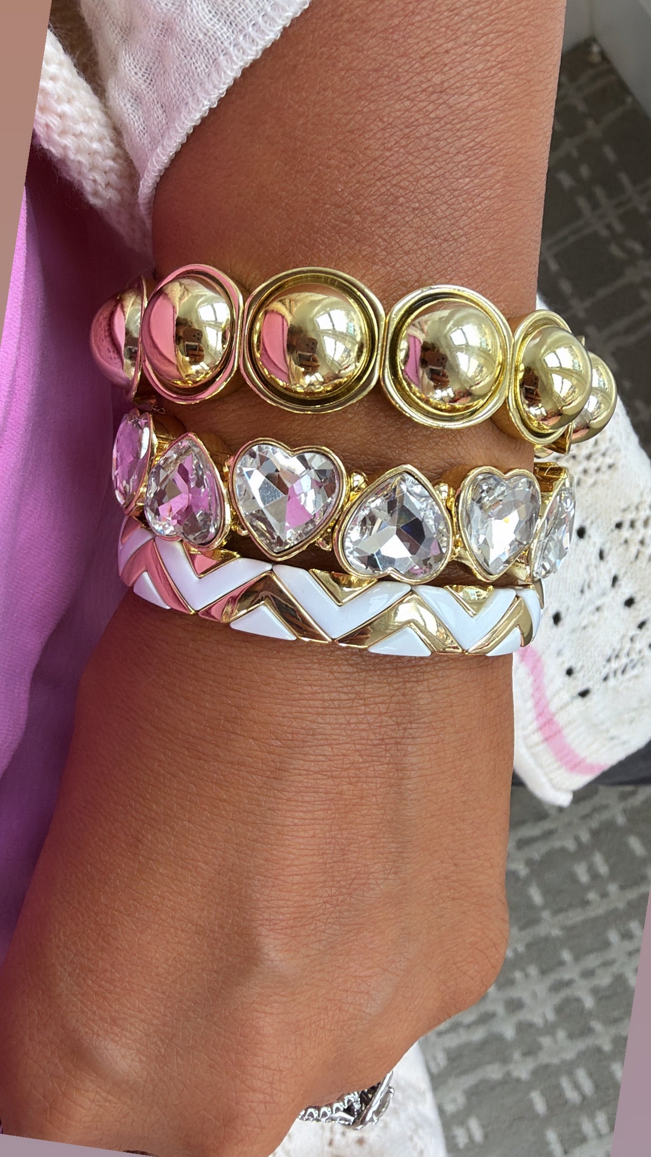 Pearly Love Bracelet Stack