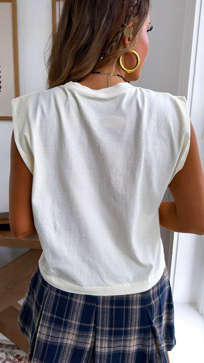 I Do It For Kicks Muscle Tank, Cream