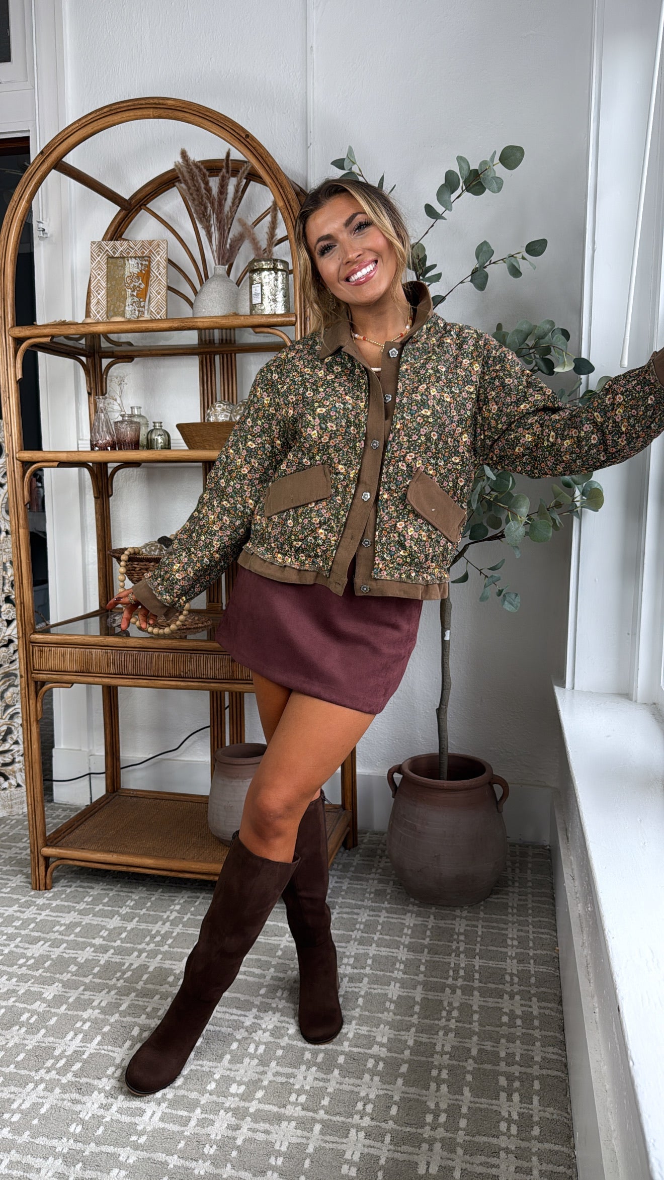 Garden Of Us Jacket, Chocolate Floral