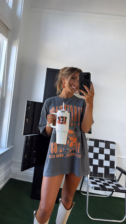 90's Cincinnati Football Vintage Oversized TShirt, Pepper