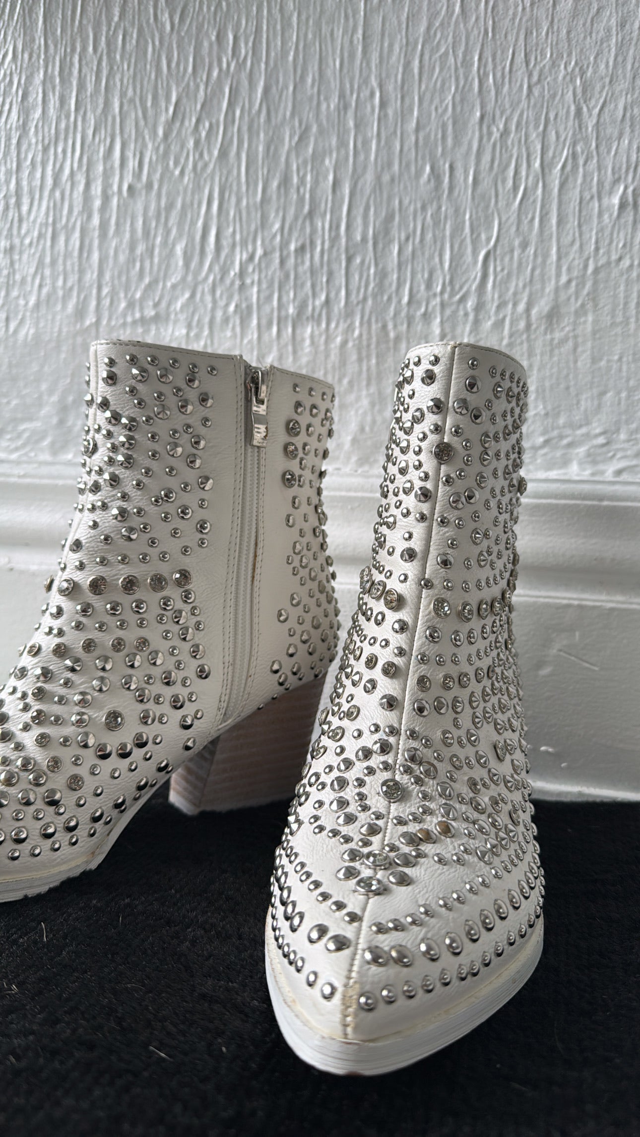 Hazel Studded Bootie, White