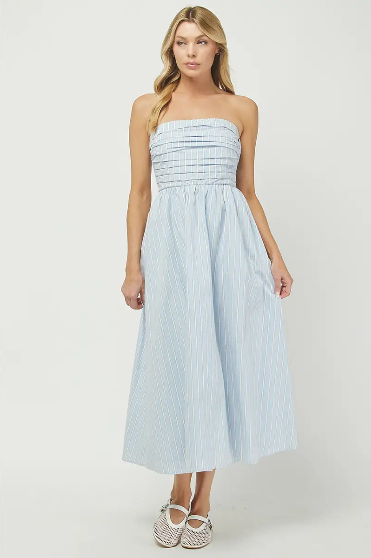 Odette Strapless Midi Dress