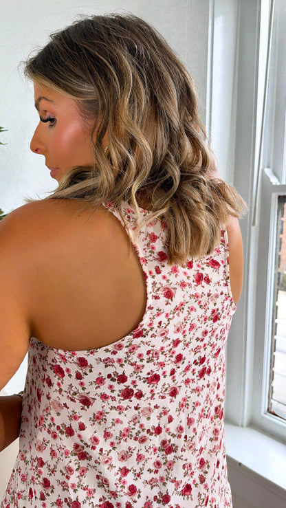 Honeylace Midi Dress, Blush Multi