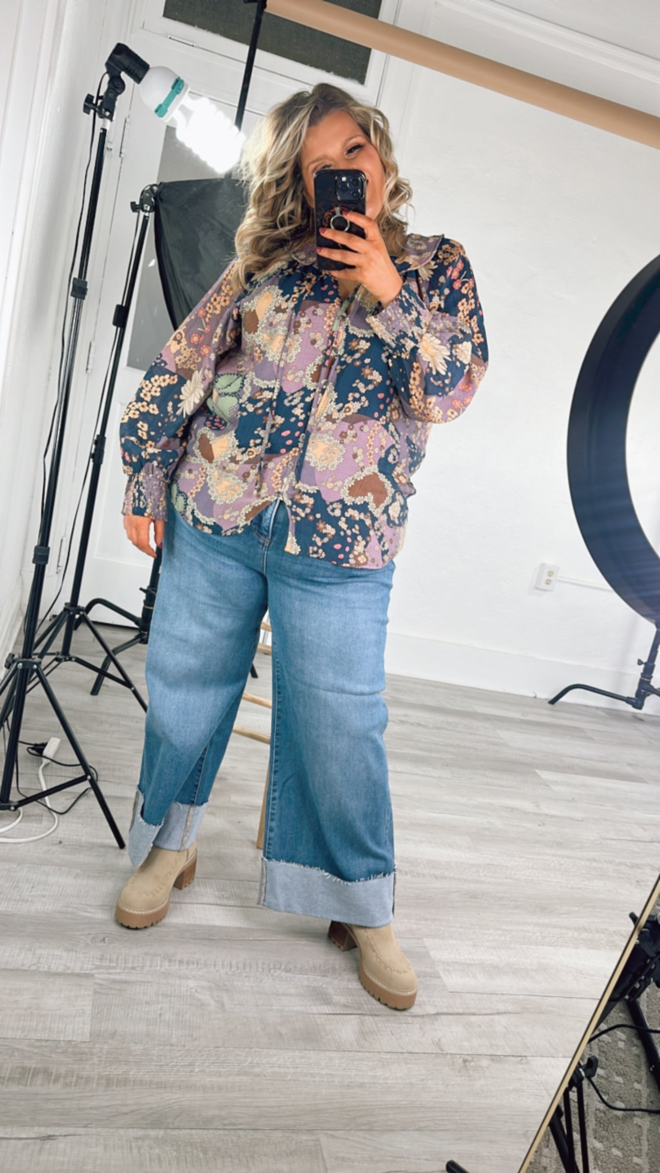 New Groove Floral Printed Top, Purple