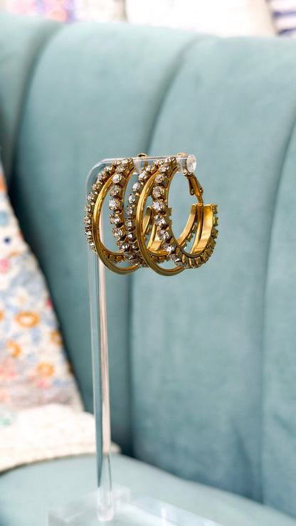 Double The Sparkle Hoop Earring