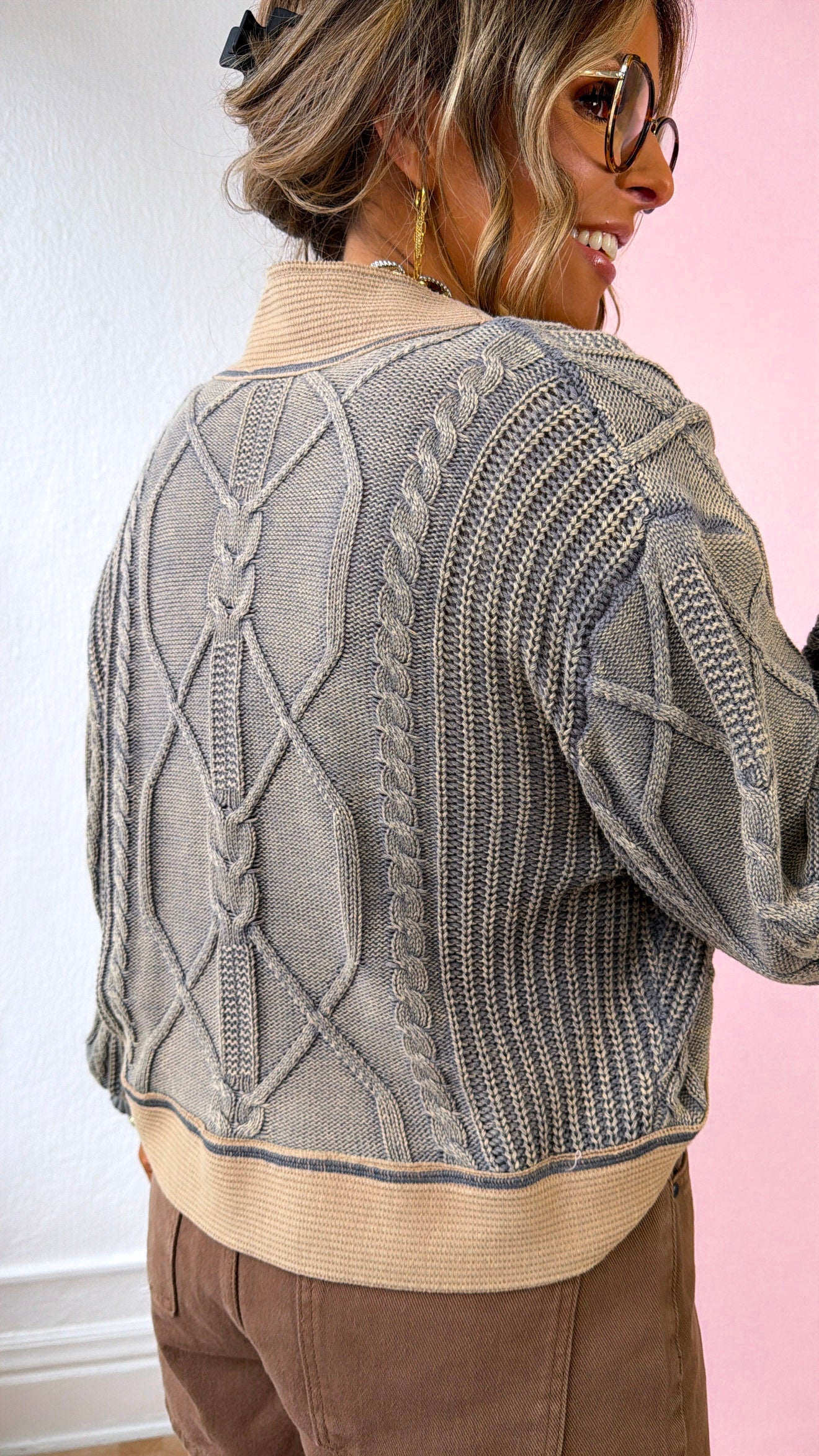 ECB Exclusive: Texture Criss Cross Top, Rust Charcoal