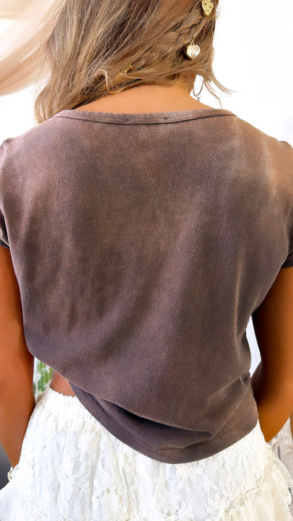 Long Horn Graphic Tee, Espresso