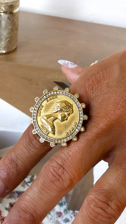 Bling Coin Ring, Gold