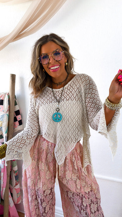 Free Spirit Crochet Top, Natural