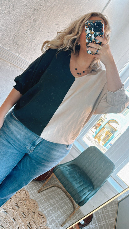 Next Level Blouse, Black/Cocoa