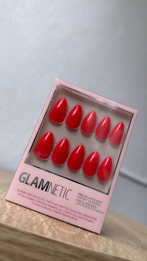 Glamnetic Press On Nails, Fiery Red