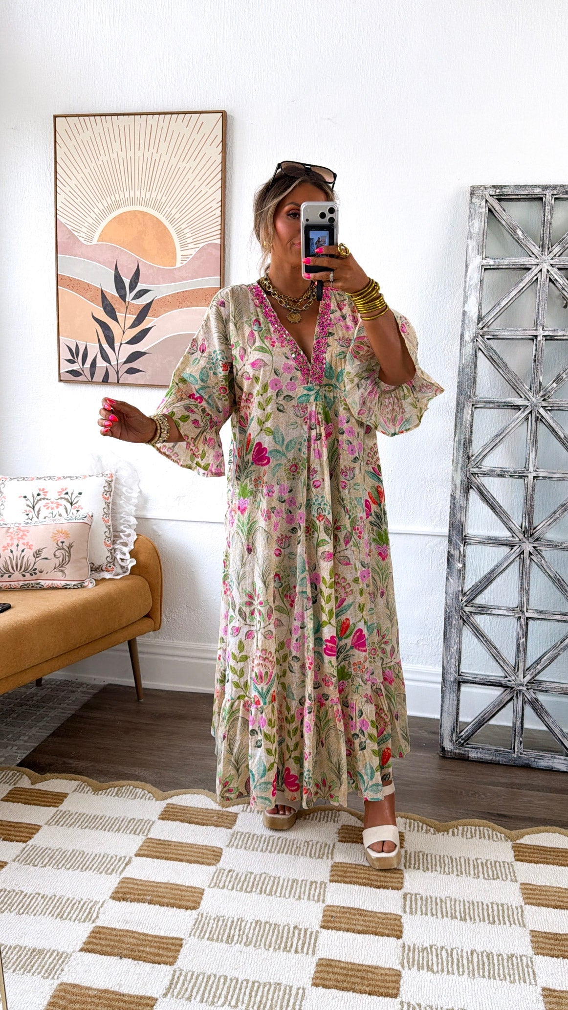 Flower Child Maxi Dress, Vanilla Multi