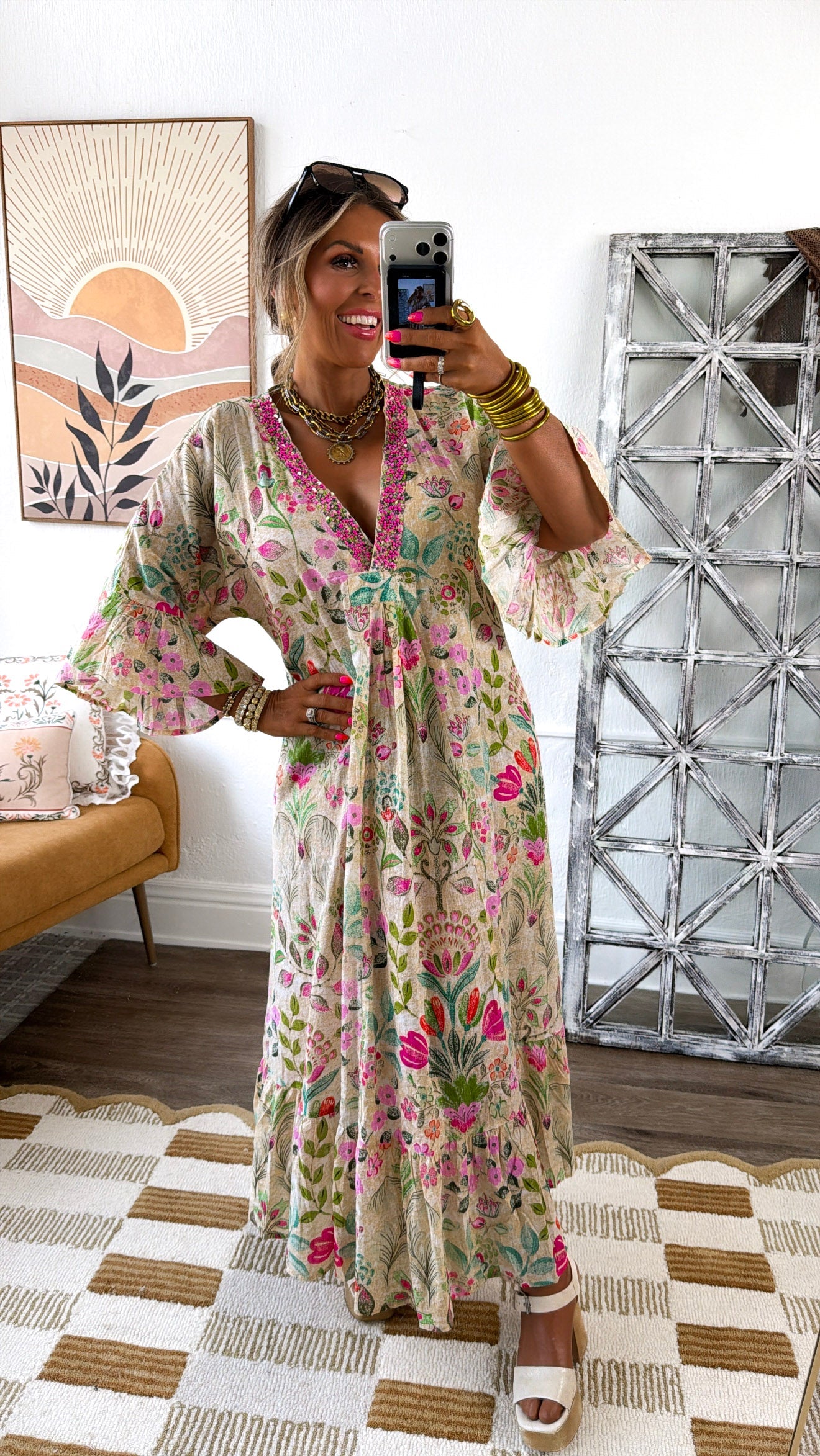 Flower Child Maxi Dress, Vanilla Multi